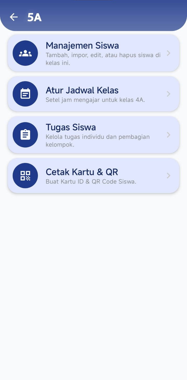 Dashboard utama Scan Class
